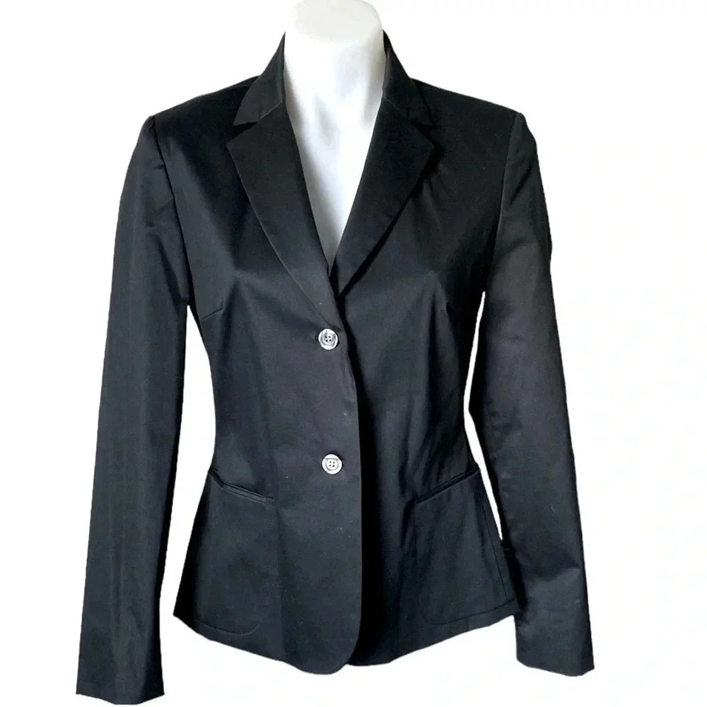 THE LIMITED | Classic Black Collection Cotton Blend Stretch Blazer Jacket Size S